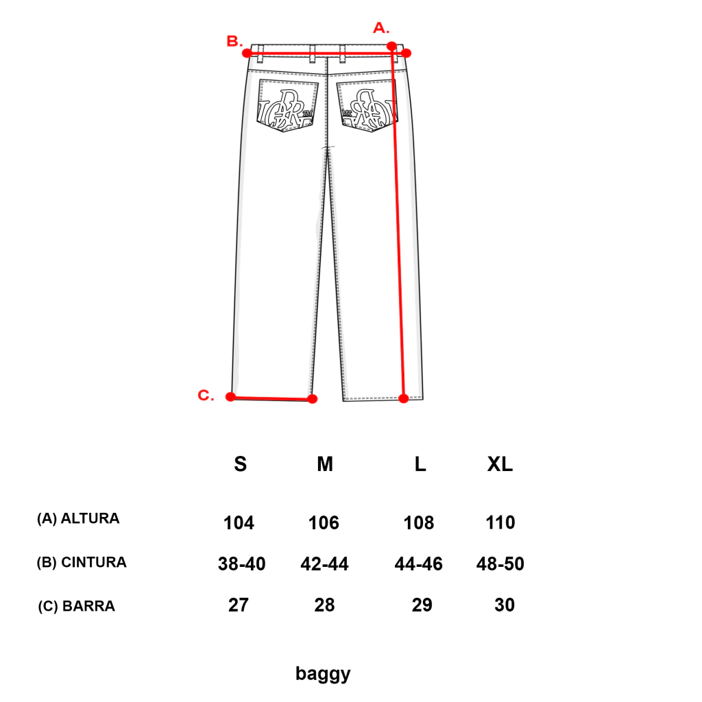 Guia de medidas - BAGGY JEANS DUSTY