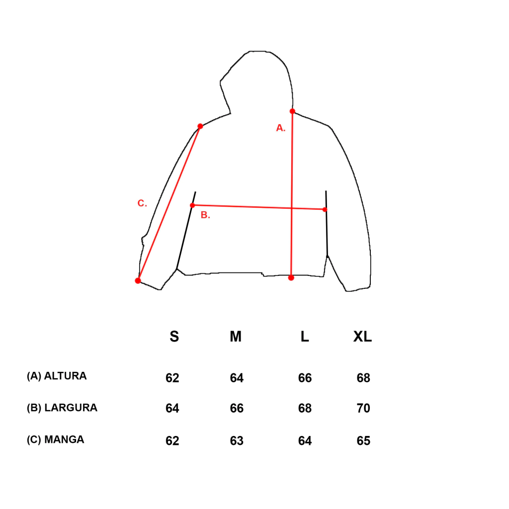 Guia de medidas - IN MEMORY JACKET